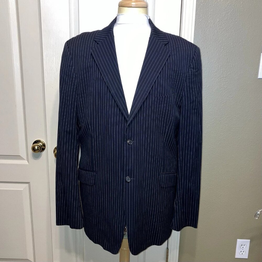 THEORY Suit Jacket / Blazer STRIPED Black/White MADE IN ITALY - Sz 44L Nice!